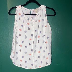 Loft Bird Patterned Tank Blouse